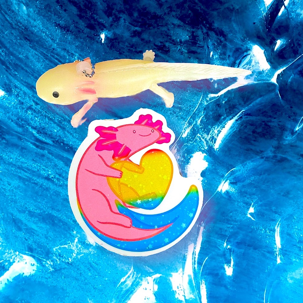 RAINBOWalotl Axolotl Crazy Trending WaterProof Single Decor Accent Sticker